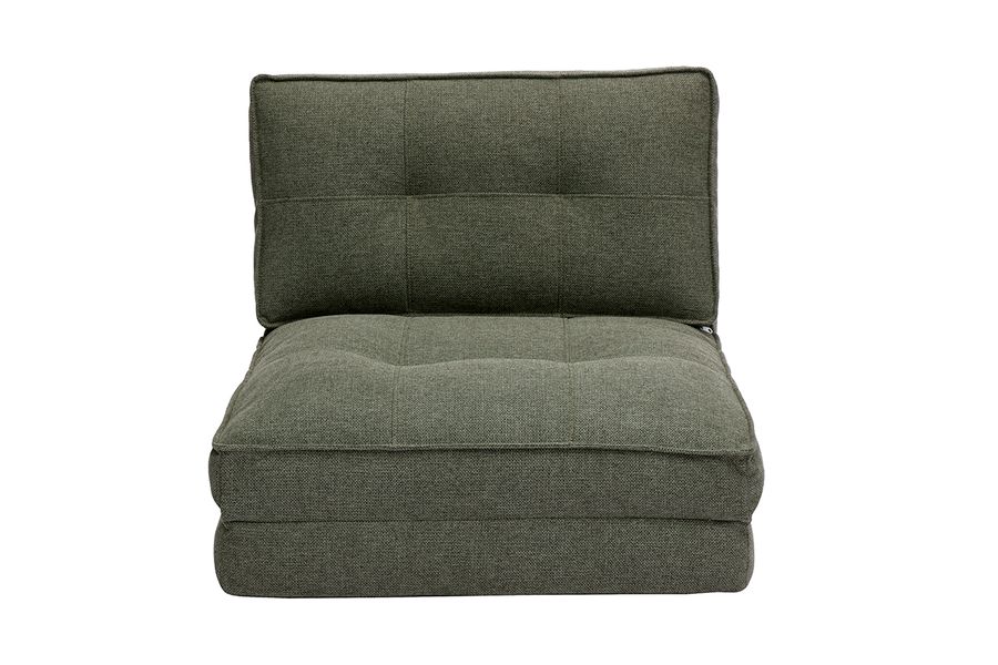 Chauffeuse 1 place convertible en tissu vert kaki SALLY