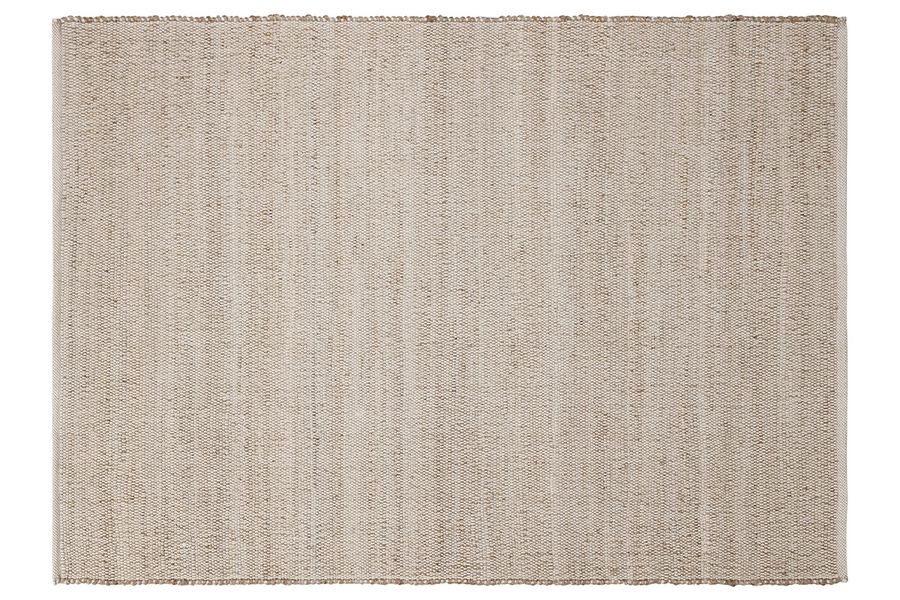 Alfombra rectangular beige de yute y algodón tejidos 160 x 230 cm CAMAO