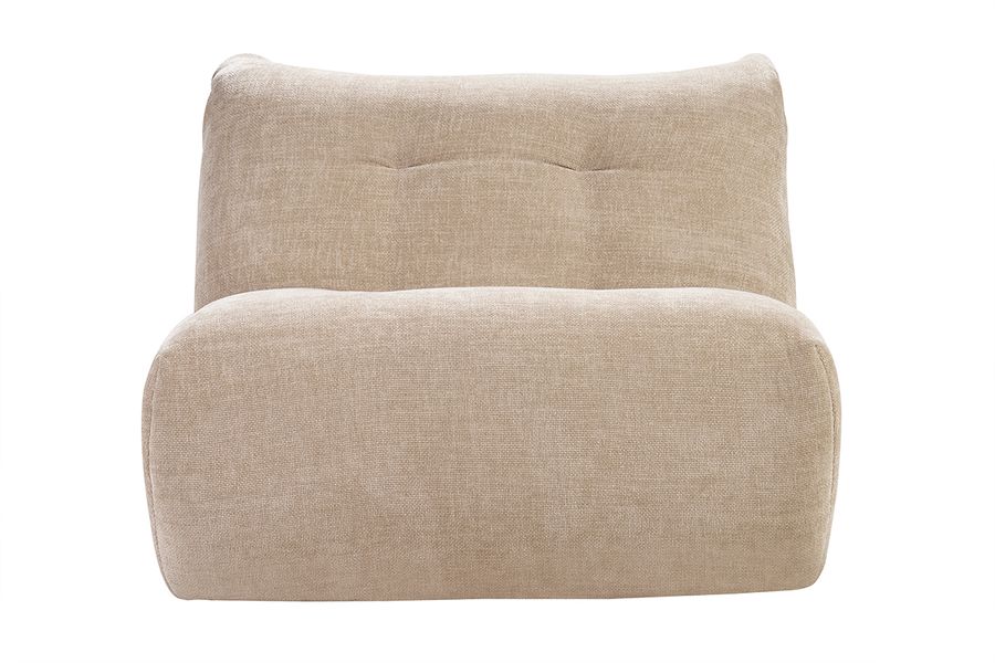 Fauteuil lounge en tissu effet velours texturé taupe BUMPY
