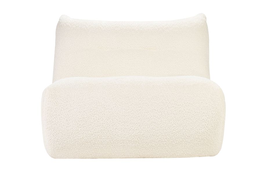 Fauteuil lounge en tissu bouclette blanc cassé BUMPY