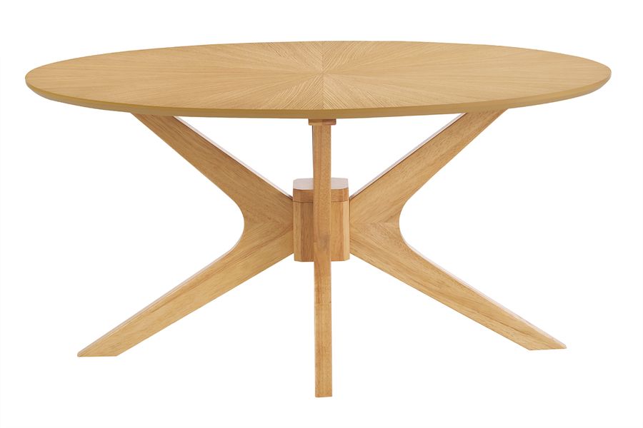 Table basse ovale bois clair chêne L90 cm DIELLI