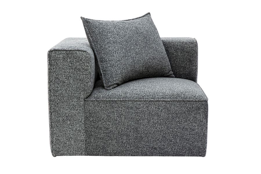 Modulo angolare sinistro per divano in tessuto grigio scuro mélange KERRY