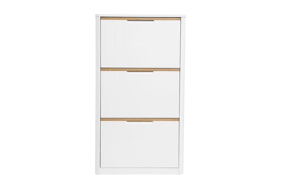 Mobile porta scarpe 3 ante finitura bianco lucido L68 cm KIRK