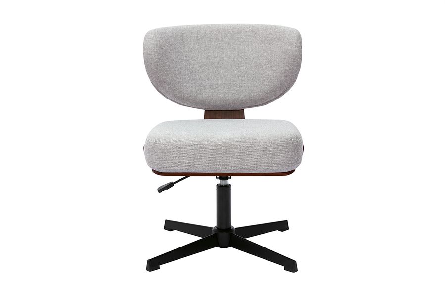 Sedia da ufficio in legno e tessuto effetto velluto grigio HANZ