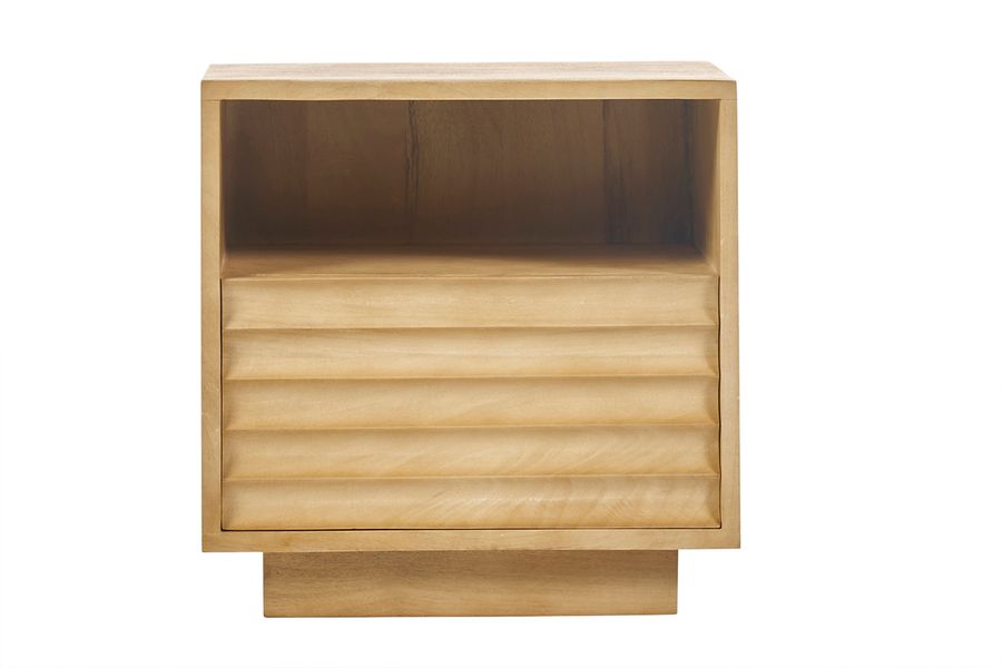 Comodino con cassetto in legno massello di mango MATCHA