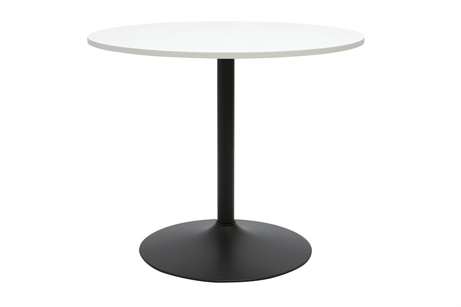 Esstisch-Design weiß und schwarz rund D90 cm CALISTA